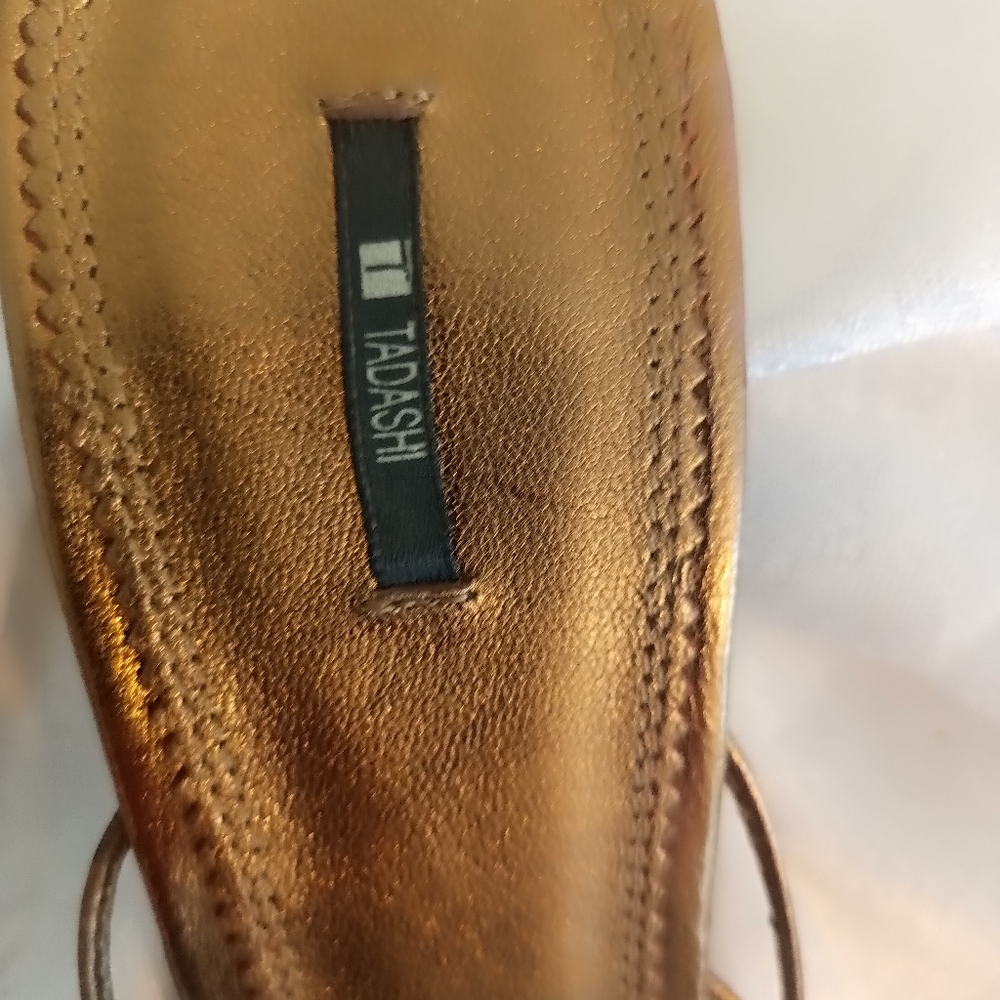 Tadashi bronze and crystal heel sandal size 9 - Picture 4 of 7
